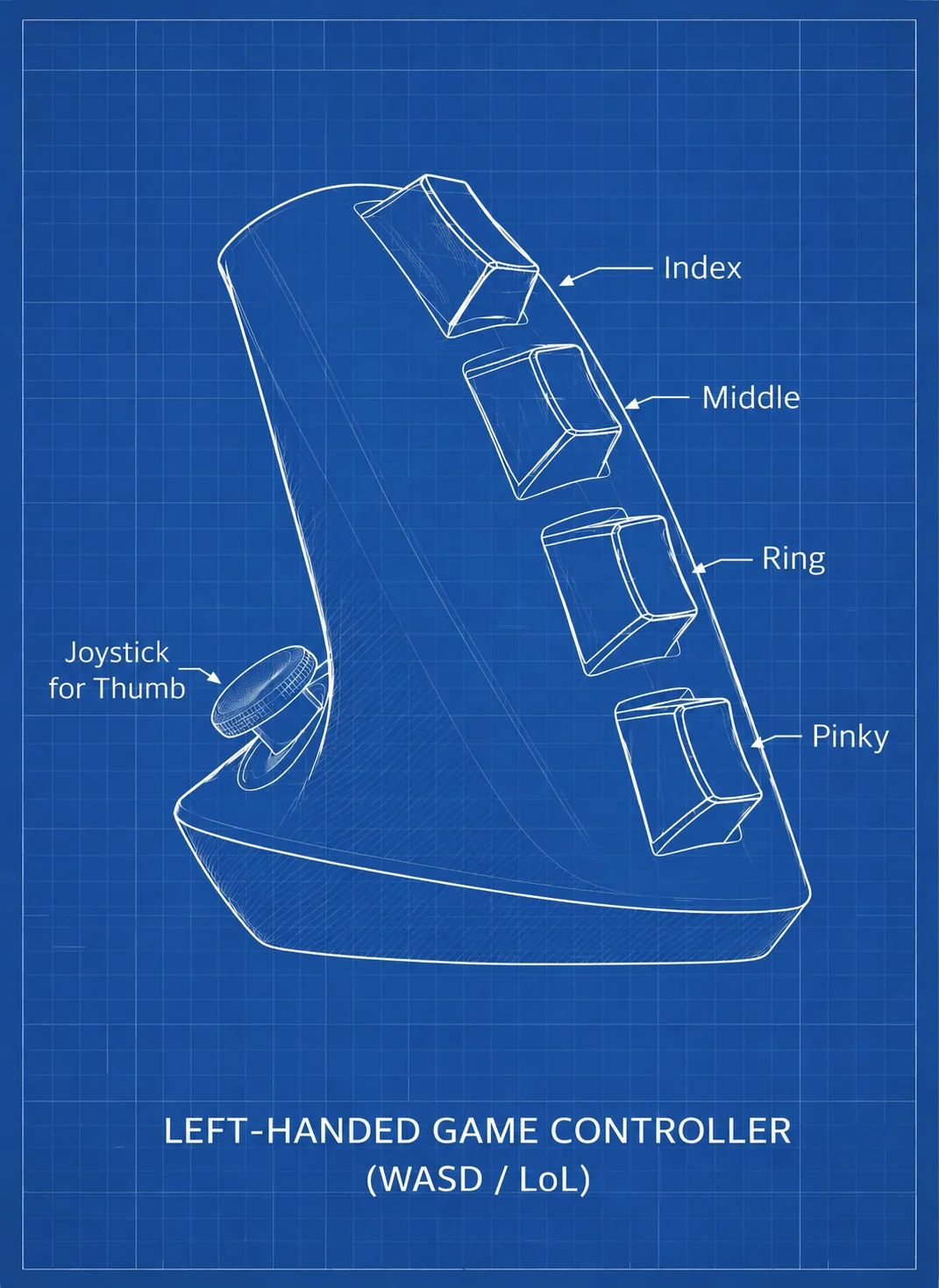 Kite Controller blueprint with ergonomics detail
