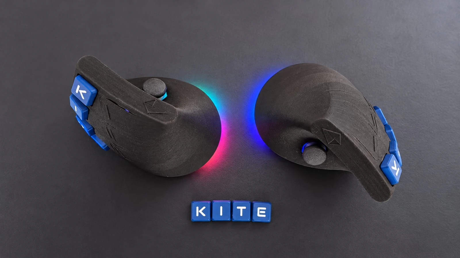 Two Kite Controllers with RGB lighting and blue keys